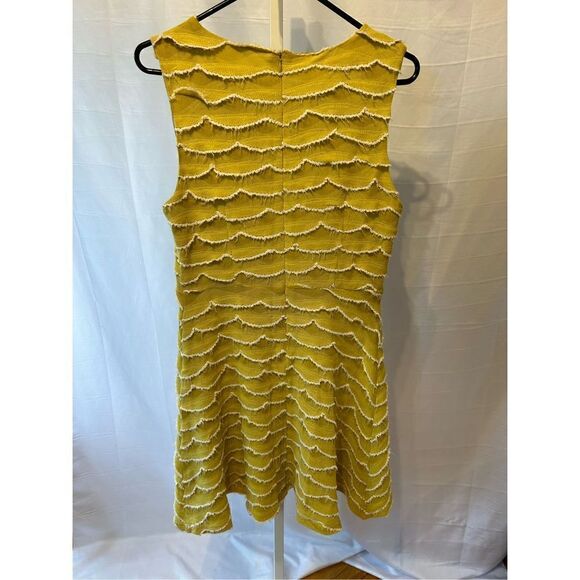 I. Madeline scalloped knit yellow dress medium - Picture 3 of 9